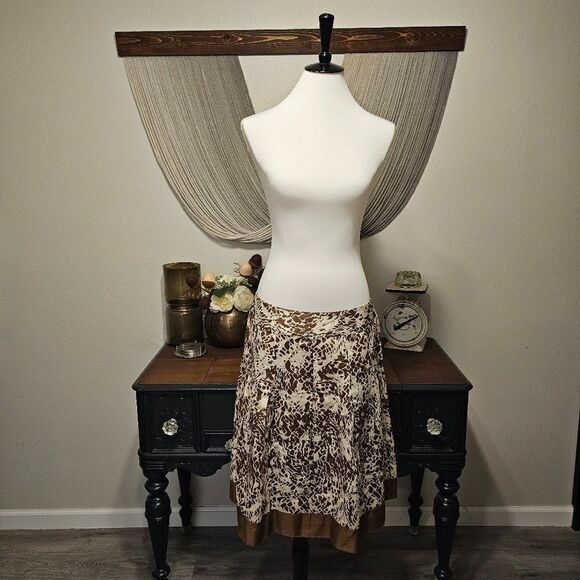 Josephine Cotton Abstract A-Line Skirt Sz 10 - Picture 1 of 6